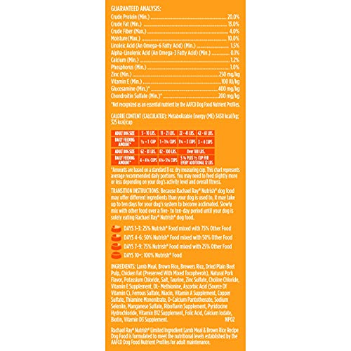 Rachael Ray Nutrish Just 6 Premium Natural Dry Dog Food, Limited