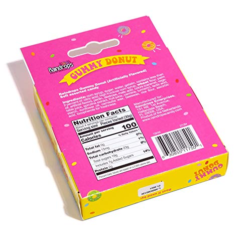 Raindrops Gummy Candy Donut With 15 Gummy Candies And Sprinkles