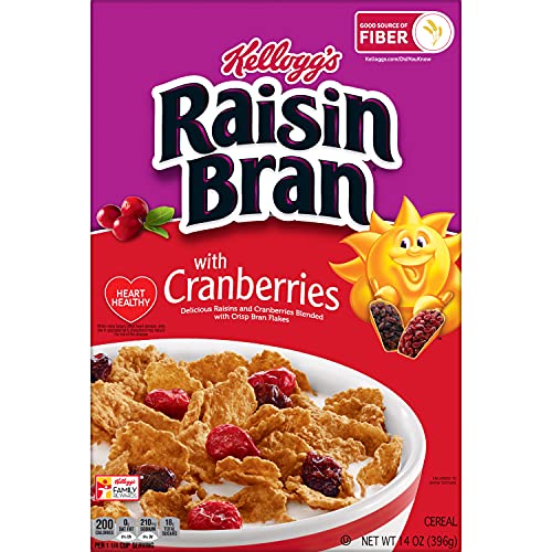 Kelloggs Raisin Bran, Breakfast Cereal, Original With Cranberri