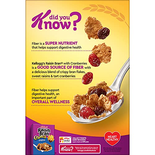 Kelloggs Raisin Bran, Breakfast Cereal, Original With Cranberri