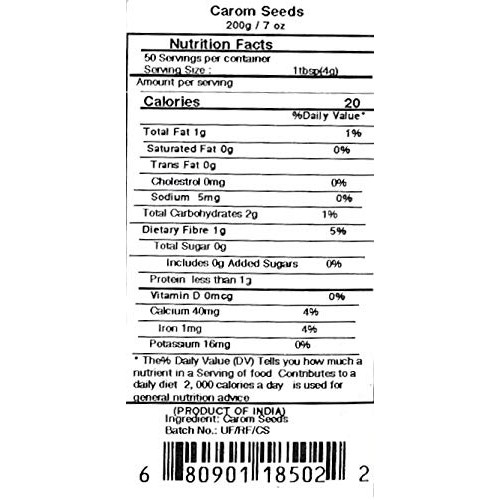 Rani Ajwain Seeds Carom Bishops Weed Spice Whole 7Oz 200G ~