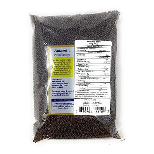 Rani Black Mustard Seeds Whole Spice Kali Rai 14Oz 400G All