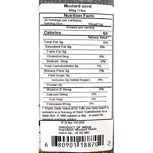 Rani Black Mustard Seeds Whole Spice Kali Rai 14Oz 400G All