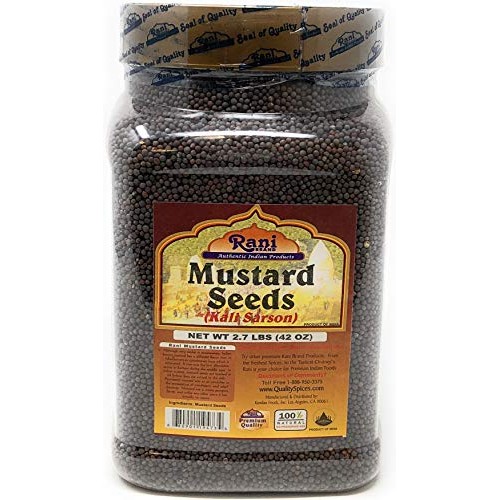 Rani Black Mustard Seeds Whole Spice Kali Rai 42Oz 2.7 Lbs P