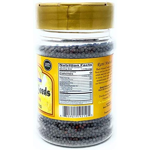 Rani Black Mustard Seeds Whole Spice Rai Sarson 3.5Oz 100G P