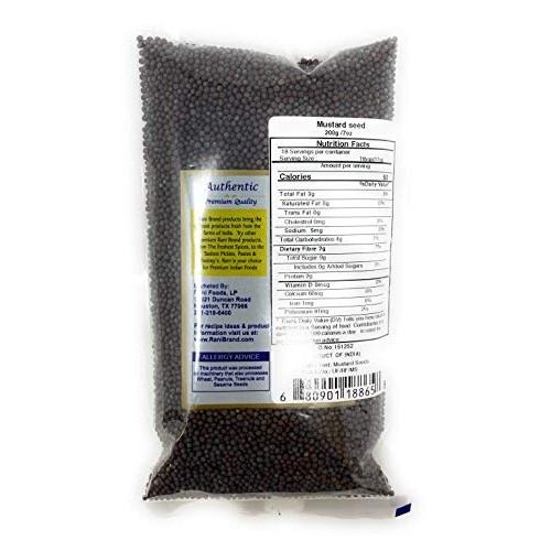 Rani Black Mustard Seeds Whole Spice Rai Sarson 7Oz 200G All