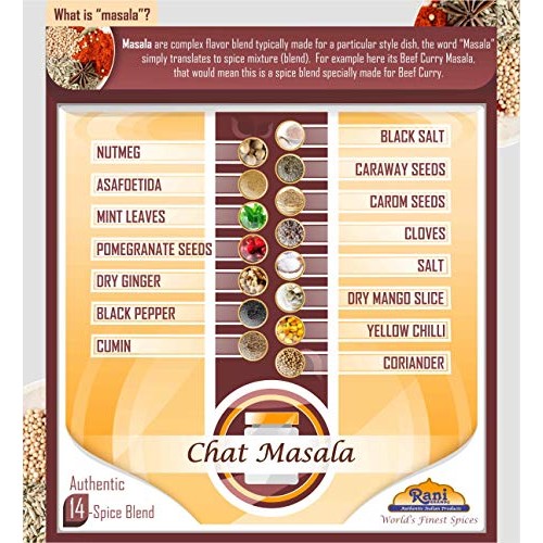Rani Chat Masala 14-Spice Blend Tangy Indian Seasoning 1.25Lbs