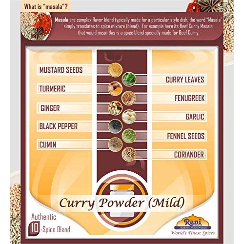 Rani Curry Powder Mild Natural 10-Spice Blend 85G 3Oz ~ Salt F