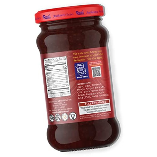 Rani Dates & Tamarind Imli Chutney 12.3oz 350g Glass Jar, Re...