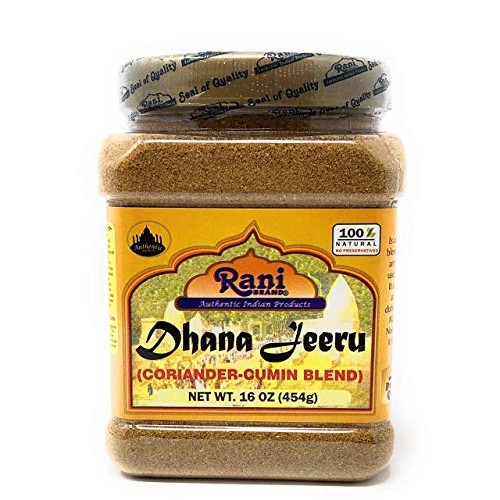 Rani Dhana-Jeeru Coriander-Cumin Blend 50-50 Powder 16Oz 1Lb