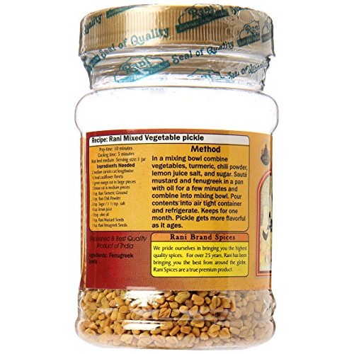Rani Fenugreek Methi Seeds Whole 3.5Oz 100G Pet Jar, Trigone