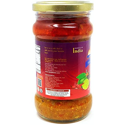 Rani Lime Pickle Hot Achar, Spicy Indian Relish 10.5Oz 300G