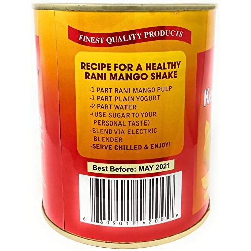 Rani Mango Pulp Puree Makes Mango Lassi Shakes Kesar Sweetened