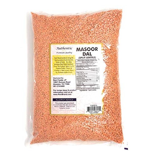 Rani Masoor Dal Indian Red Lentils Split Gram 8Lb 128Oz Bulk