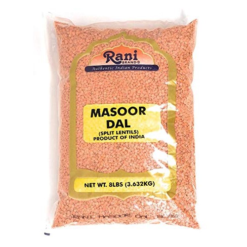 Rani Masoor Dal Indian Red Lentils Split Gram 8Lb 128Oz Bulk