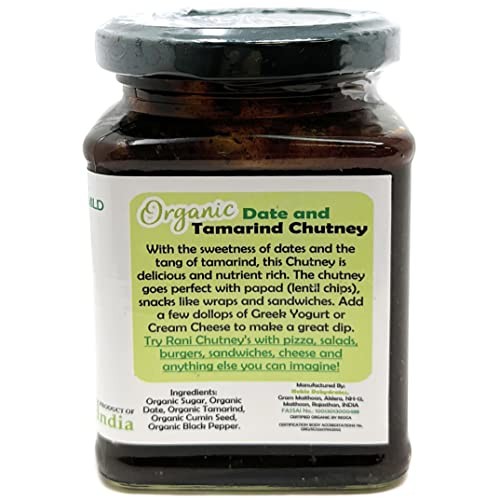 Rani Organic Dates & Tamarind Imli Chutney 10.5oz 300g Glass...