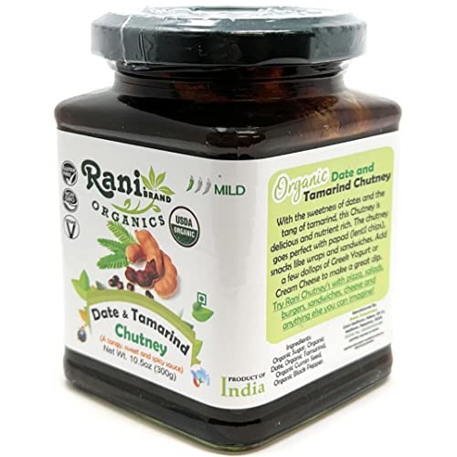 Rani Organic Dates & Tamarind Imli Chutney 10.5oz 300g Glass...