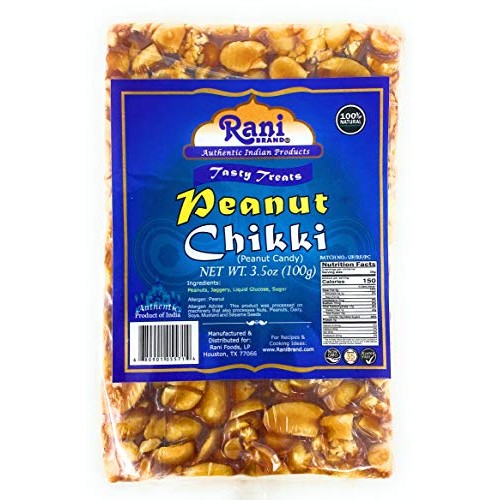 Rani Peanut Chikki Brittle Candy 100G 3.5Oz X Pack Of 4 ~ Al