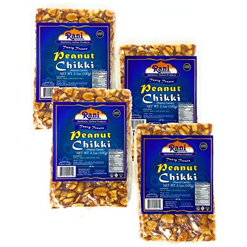 Rani Peanut Chikki Brittle Candy 100G 3.5Oz X Pack Of 4 ~ Al