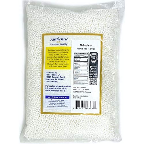 Rani Sabudana Tapioca / Sago Pearls 4Lbs 64Oz Bulk ~ All Nat