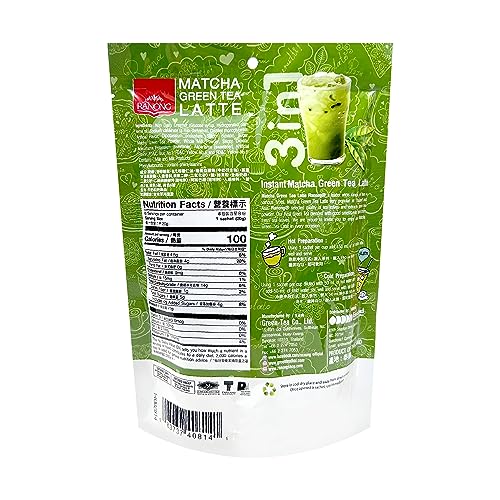Ranong Tea, 3 in 1 Instant Matcha Green Tea Latte, net weight 16...