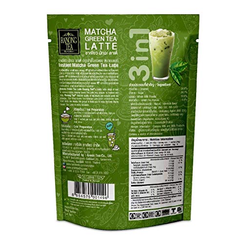 Ranong Tea Matcha Green Tea Latte Instant Drink Mix 8 Sachets