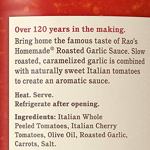 Raos Homemade Tomato Sauce, Roasted Garlic, 24 Oz, Versatile Pa