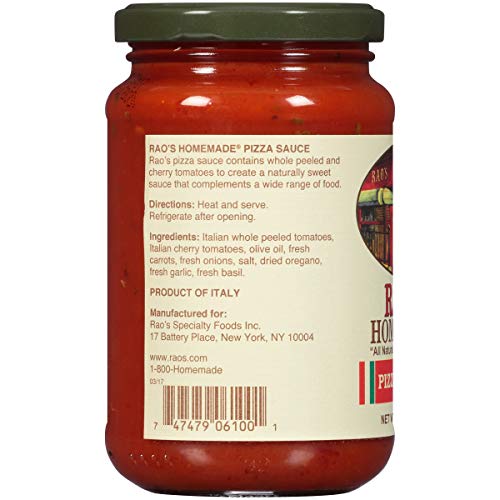Raos Homemade Pizza Sauce, 13 Oz Jar, Pack Of 12, Classic Itali