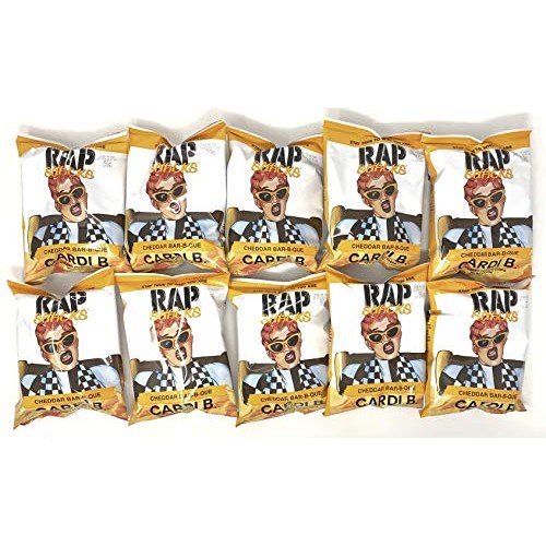 Rap Snacks 1 Oz Potato Chip Bags Cardi B Cheddar Bar-B-Que, 10