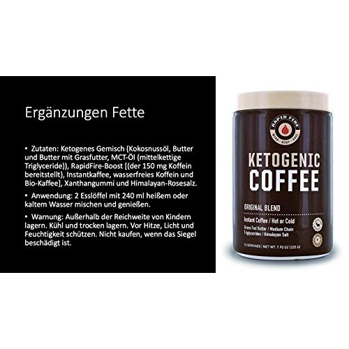 Rapid Fire Ketogenic Fair Trade Instant Keto Coffee Mix, Support