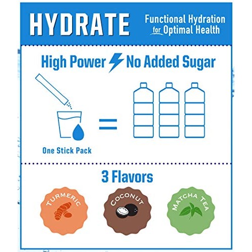 Rapidfire Hydrate Powder, Drink Mix, Stick Packs, Coconut Water,