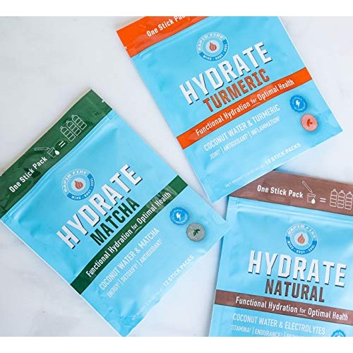 Rapidfire Hydrate Powder, Drink Mix, Stick Packs, Coconut Water,