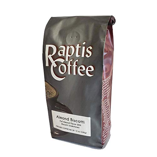 Raptis Coffee Roasters Almond Biscotti Ground Coffee 12Oz Bag