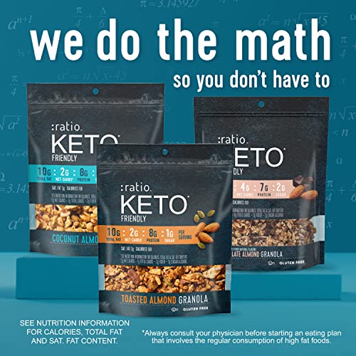 :ratio Keto Friendly Coconut Almond Granola Cereal, 8 OZ Cereal Bag