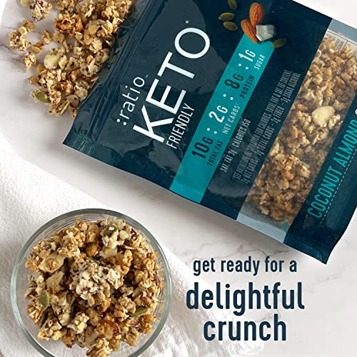 :ratio Keto Friendly Coconut Almond Granola Cereal, 8 OZ Cereal Bag