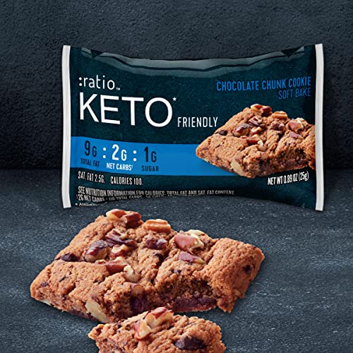 :ratio KETO Friendly Soft Baked Bars, Chocolate Chunk Cookie, 6 ct