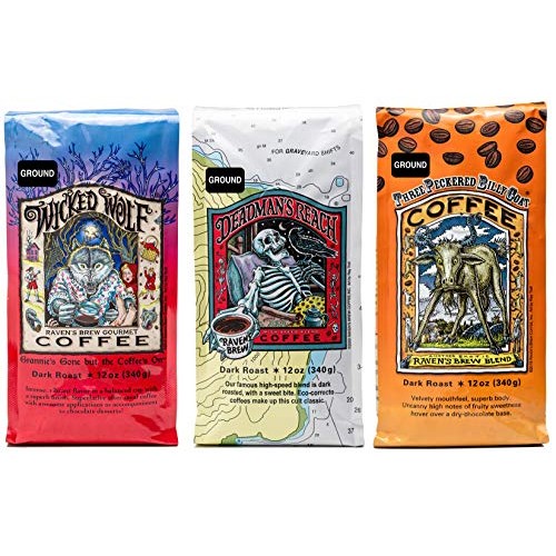 Ravens Brew Ground Coffee Variety Pack - 3 Delicious Flavors -