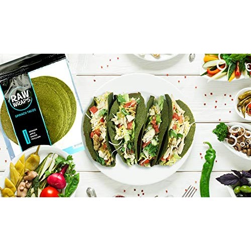 Raw Wraps Tacos Spinach, Single Bag