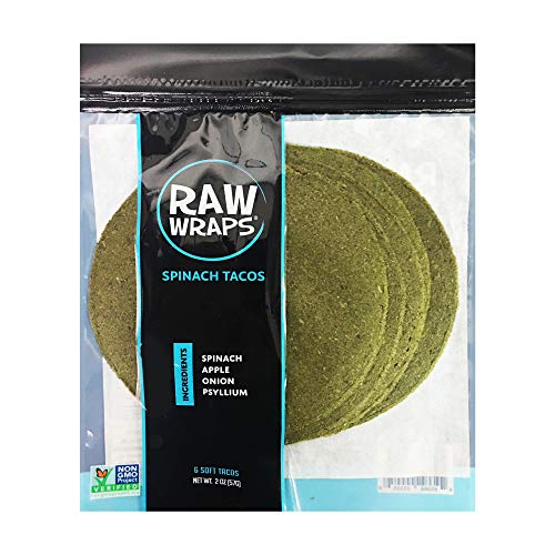 Raw Wraps Tacos Spinach, Single Bag