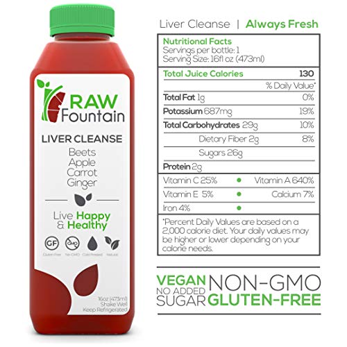 Raw Fountain 3 Day Juice Cleanse, 100% Natural Raw, Cold Pressed