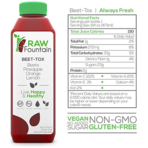 Raw Fountain 5 Day Juice Cleanse, 100% Natural Raw, Cold Pressed