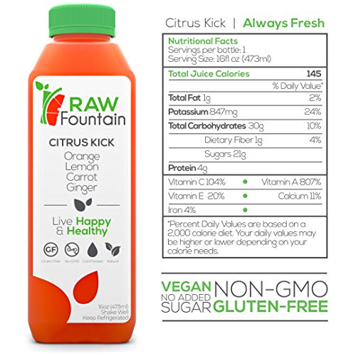 Raw Fountain 5 Day Juice Cleanse, 100% Natural Raw, Cold Pressed