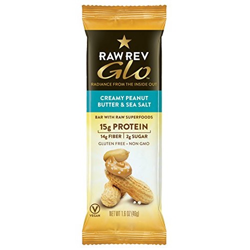 Raw Rev Glo Protein Bars, Creamy Peanut Butter &Amp; Sea Salt, 1.6 O