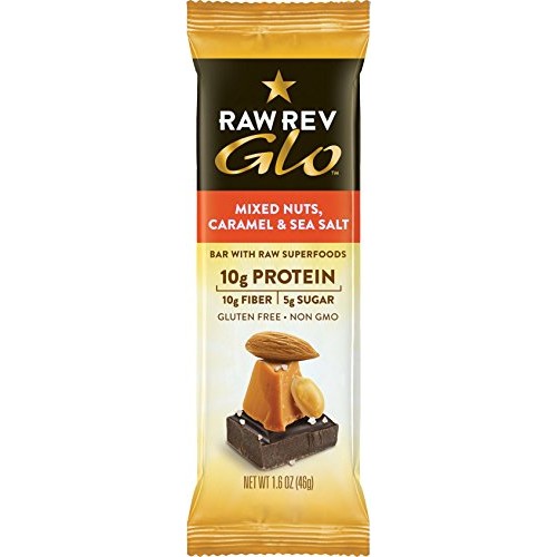 Raw Rev Glo Vegan, Gluten-Free Protein Bars - Mixed Nuts Caramel
