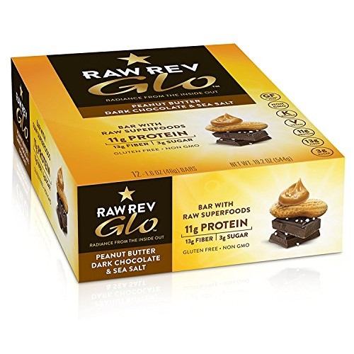 Raw Rev Glo Vegan Gluten-Free Protein Bars - Peanut Butter Dark