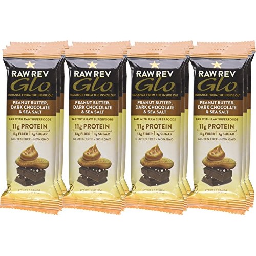Raw Rev Glo Vegan Gluten-Free Protein Bars - Peanut Butter Dark