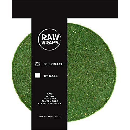 Spinach Wraps | Vegan | Raw | 60 Calories Single Bag