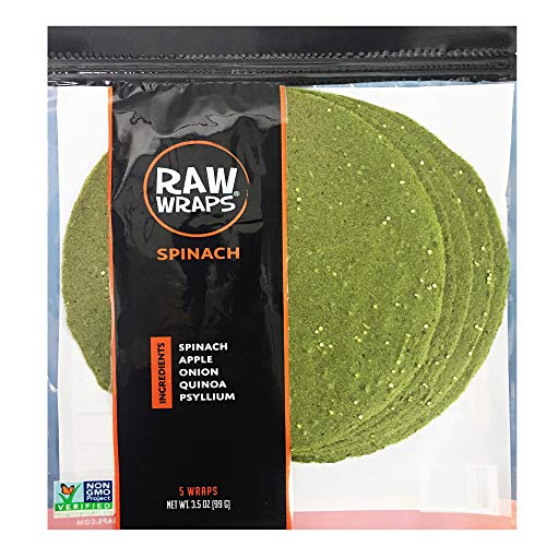 Spinach Wraps | Vegan | Raw | 60 Calories Single Bag
