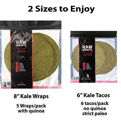 Raw Wraps, Gluten Free, Paleo, And Keto Friendly, Shelf Stable,