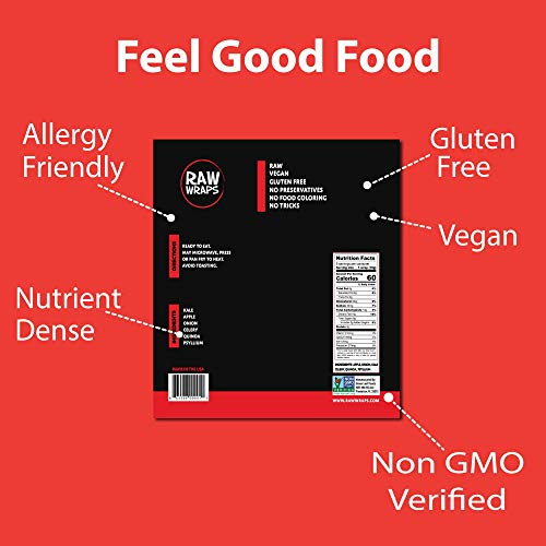 Raw Wraps, Gluten Free, Paleo, And Keto Friendly, Shelf Stable,